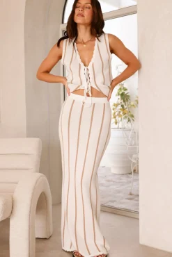 Acacia Knit Vest Top Beige