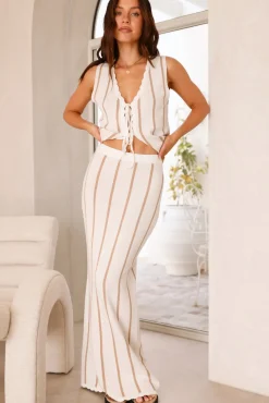 Acacia Knit Vest Top Beige