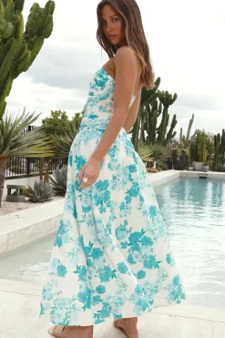 All About You Strapless Maxi Dress Blue