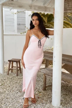 All Yours Satin Maxi Dress Pink