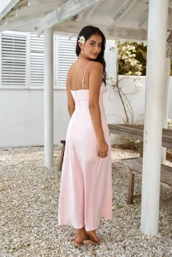 All Yours Satin Maxi Dress Pink