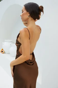 Amber Glow Maxi Dress Brown