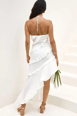 Angelic Energy Halter Maxi Dress White