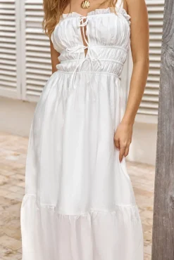 Around The Globe Midi Dress White