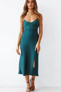 Autumn Valley Midi Dress Forest Green