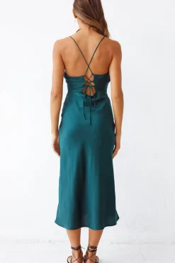 Autumn Valley Midi Dress Forest Green