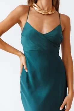 Autumn Valley Midi Dress Forest Green