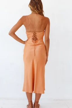 Autumn Valley Midi Dress Orange