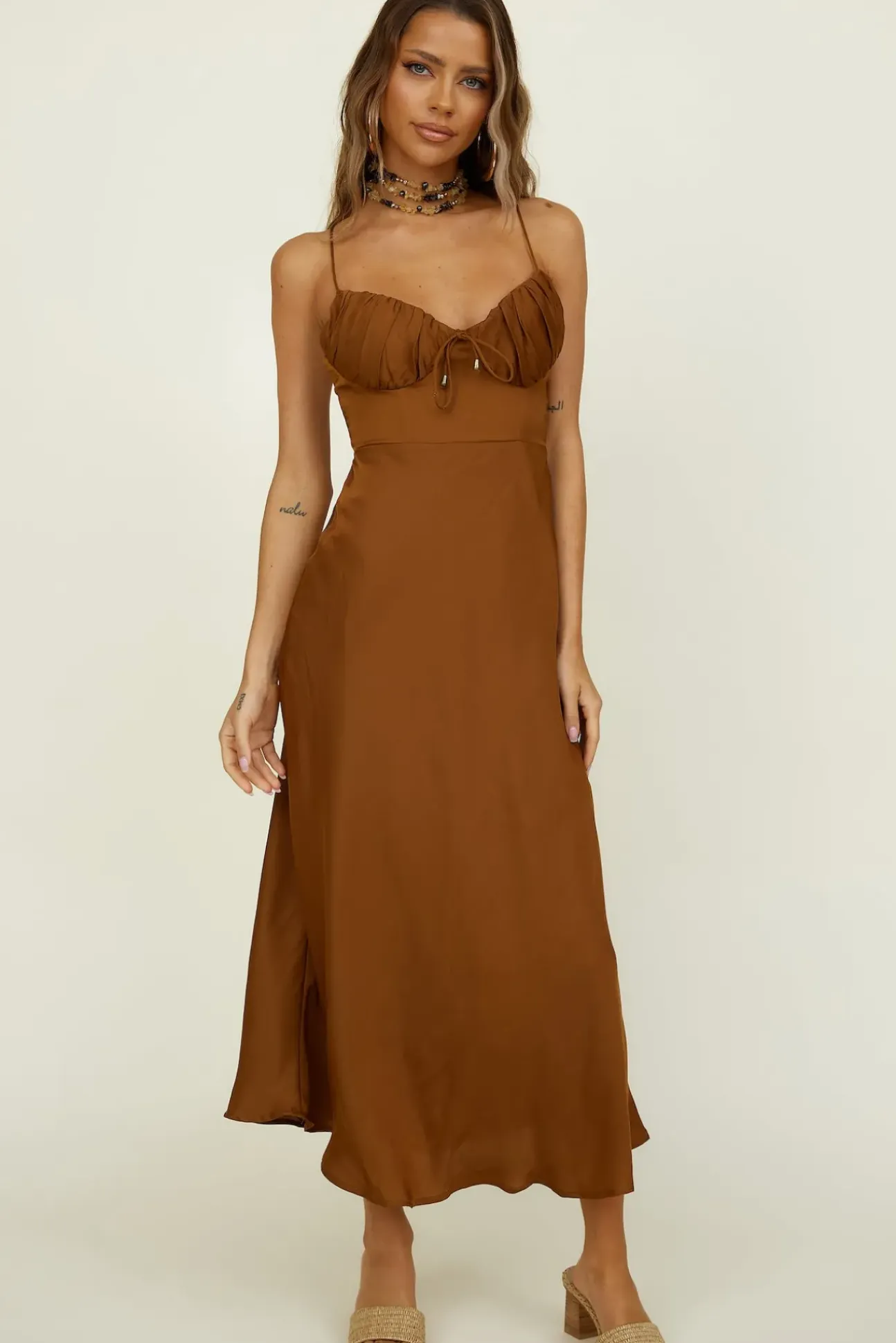 Awakenings Maxi Dress Brown