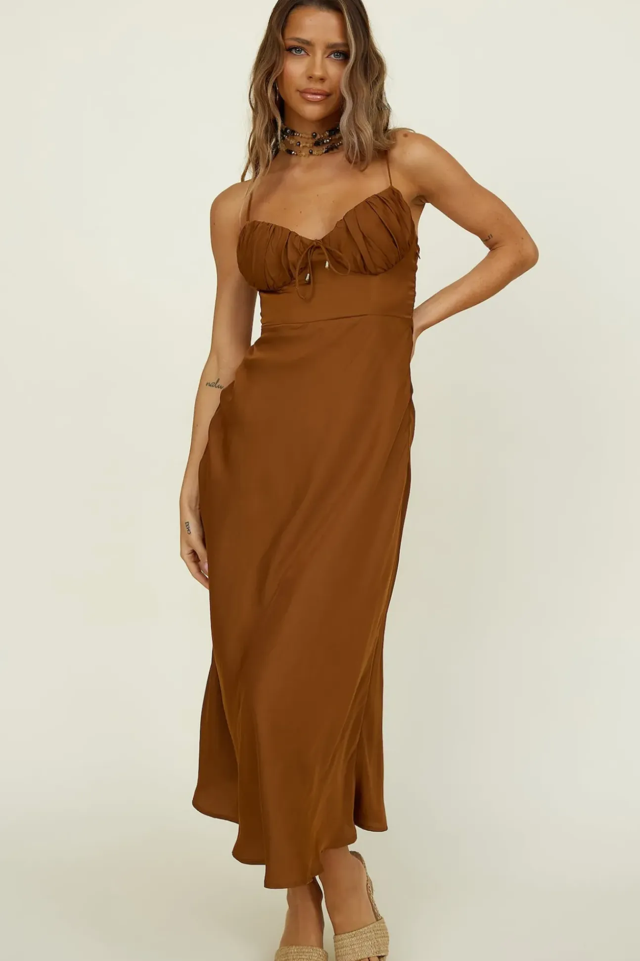 Awakenings Maxi Dress Brown