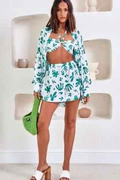 Awakening Suns Crop Top Green