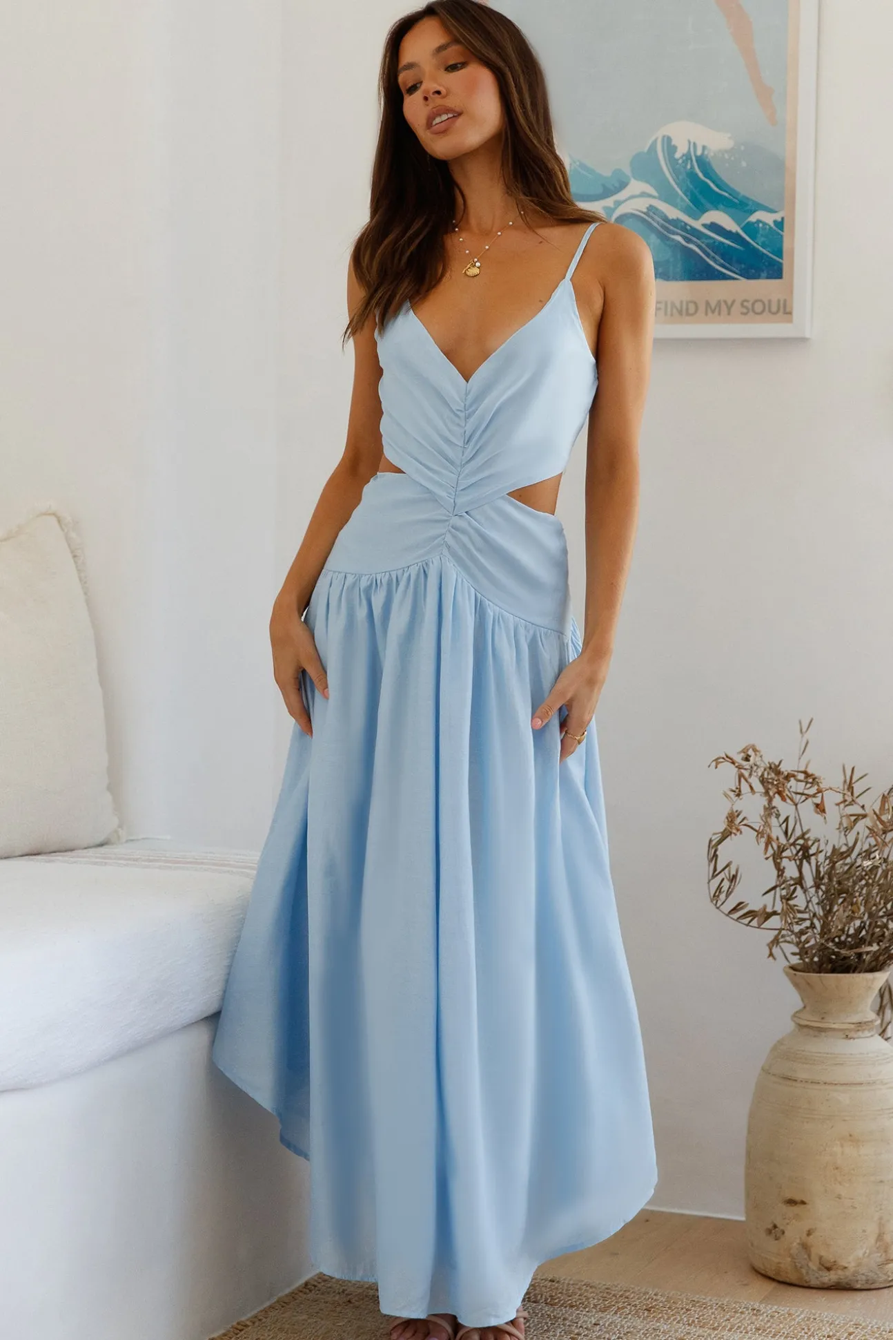 Azure Horizon Maxi Dress Blue