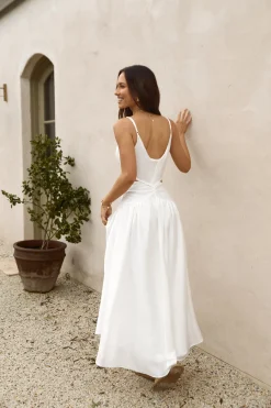 Azure Horizon Maxi Dress White