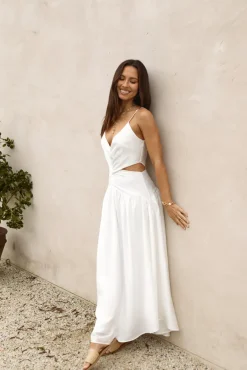 Azure Horizon Maxi Dress White