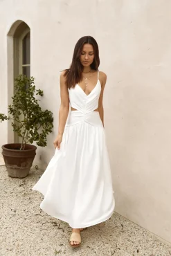 Azure Horizon Maxi Dress White