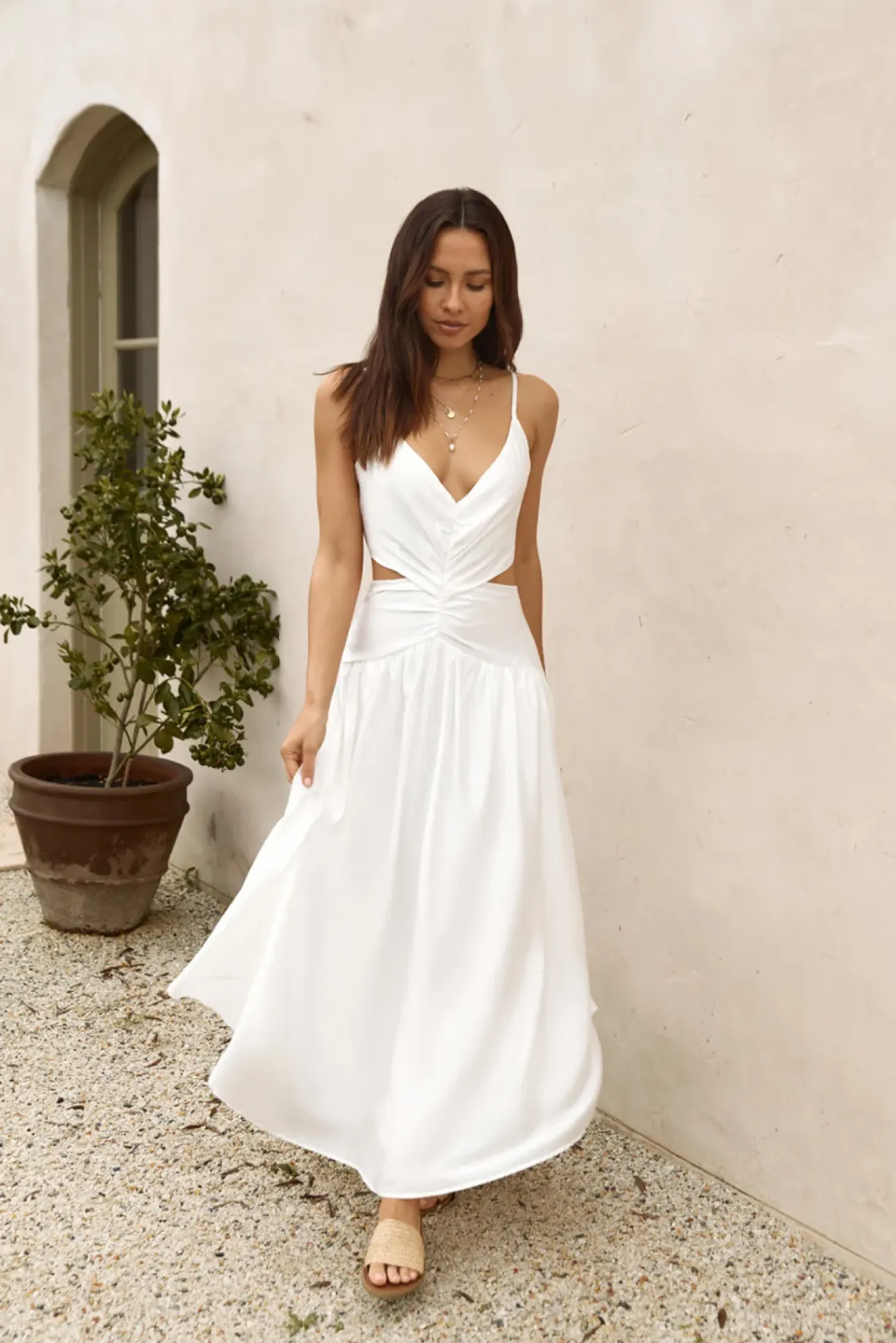 Azure Horizon Maxi Dress White