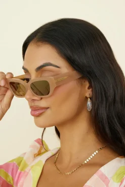 BANBÉ The Georgia Sunglasses Butterscotch Caramel Chrome
