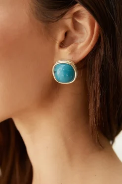 Barbara Blue Gold Earrings