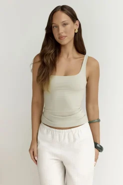BASE Everyday Staple Singlet Top Sage