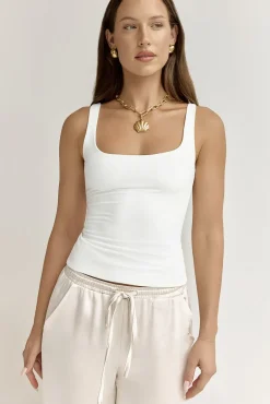 BASE Everyday Staple Singlet Top White