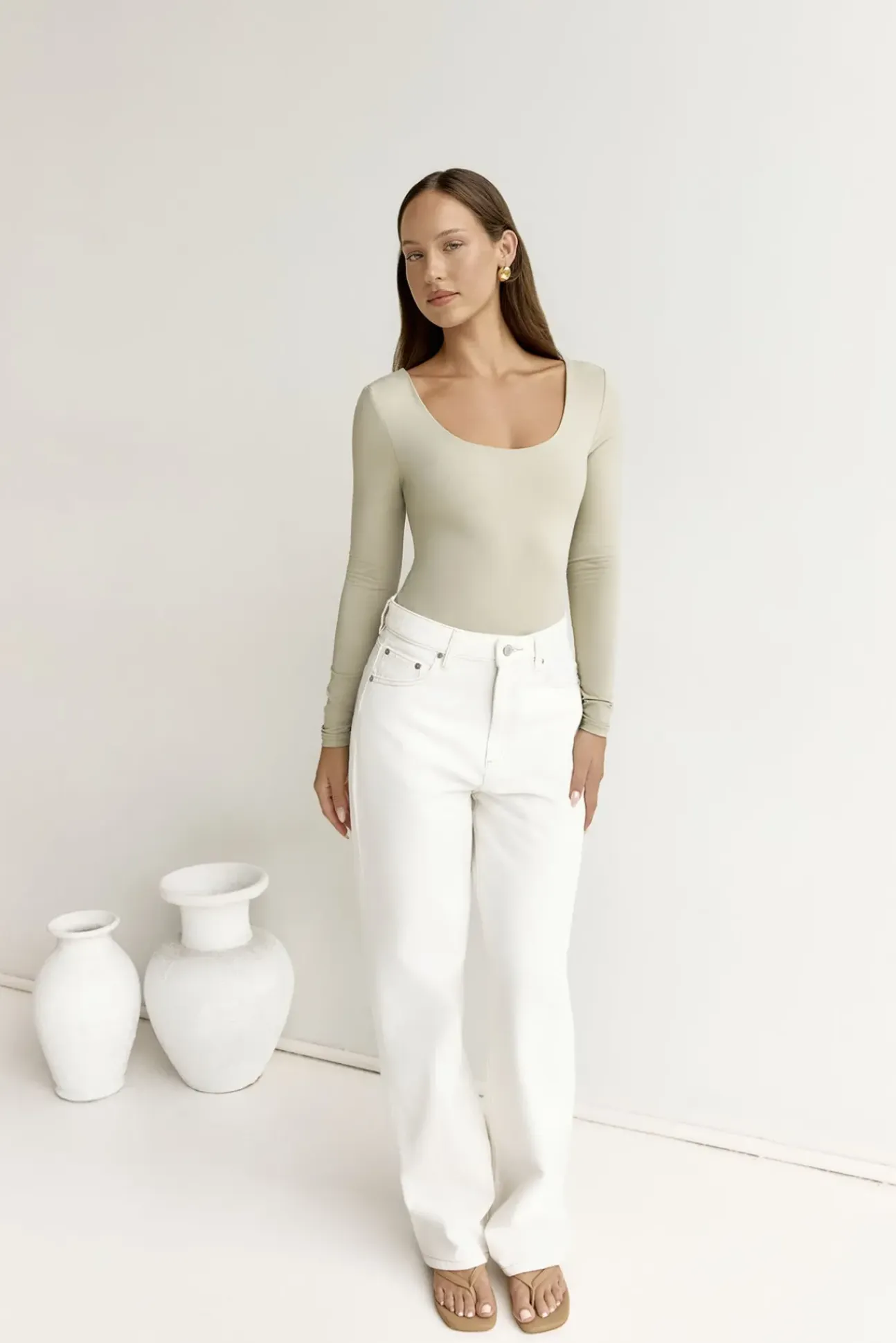 BASE Second Skin Long Sleeve Bodysuit Sage