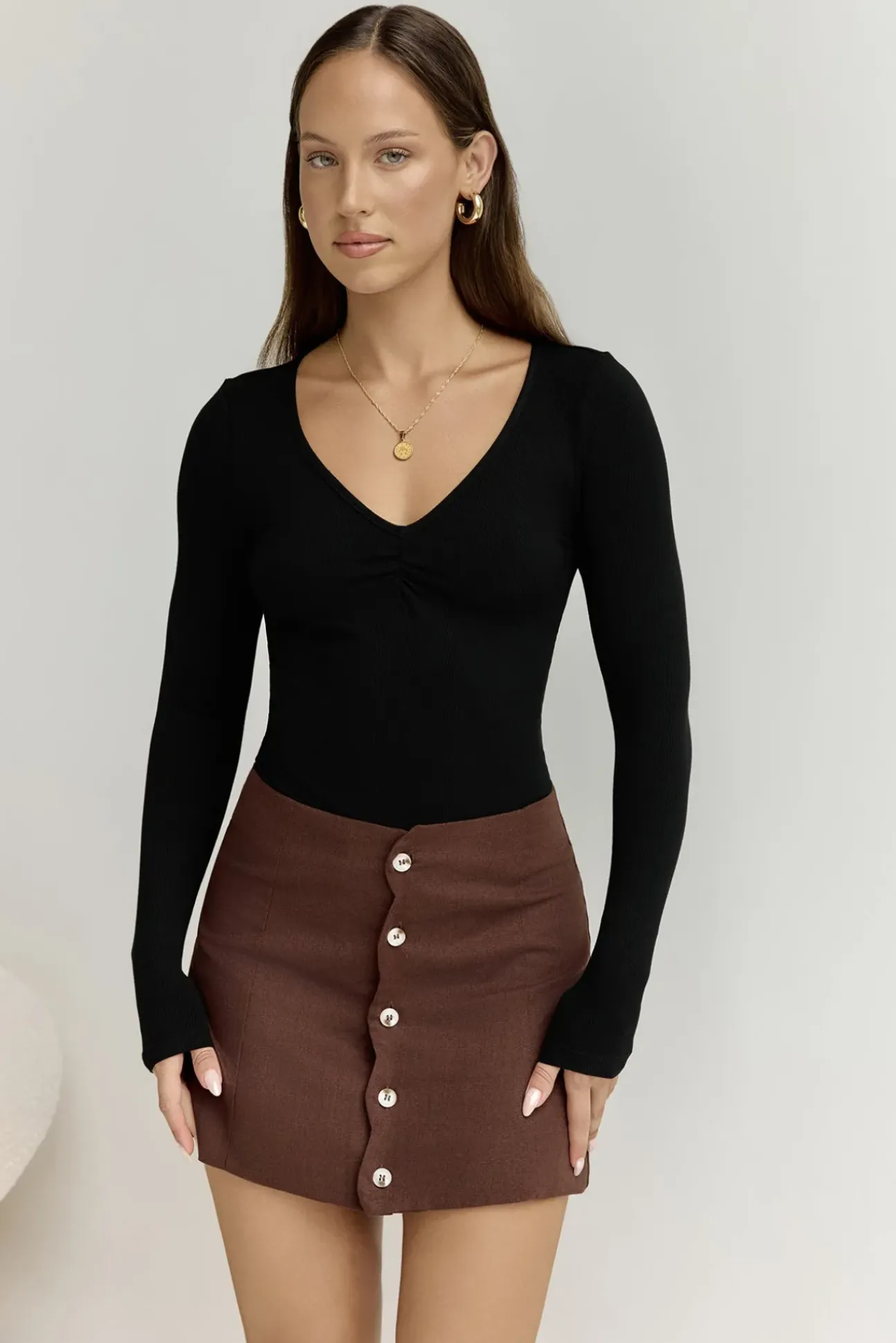 BASE The Flatter Me Long Sleeve Ribbed Bodysuit Black