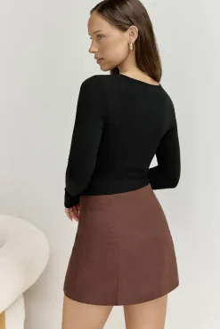 BASE The Flatter Me Long Sleeve Ribbed Bodysuit Black