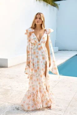 Beauty Of Springtime Maxi Dress White