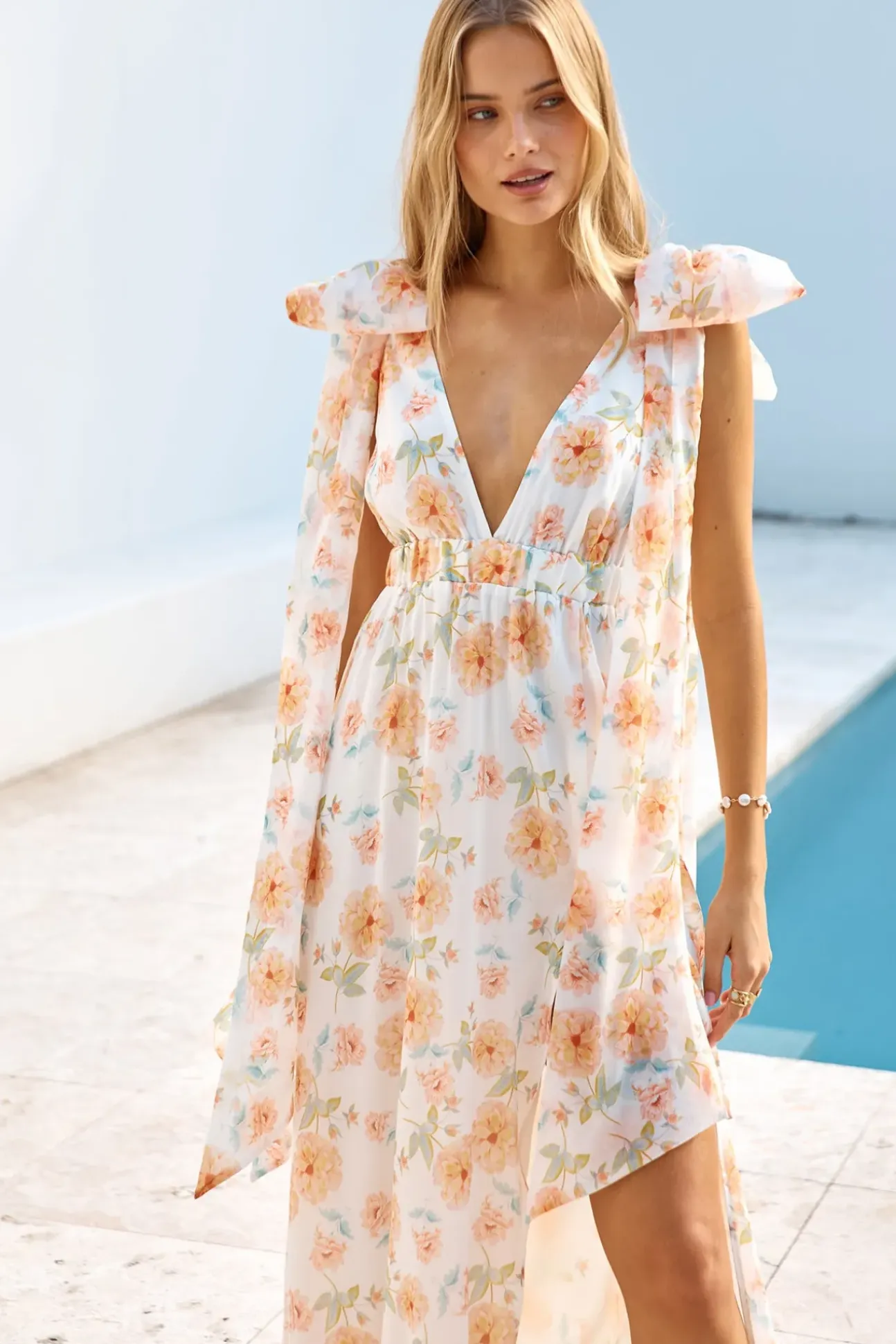 Beauty Of Springtime Maxi Dress White