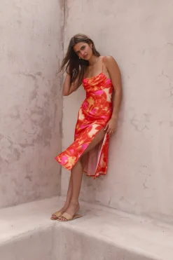 Before Dawn Midi Dress Orange
