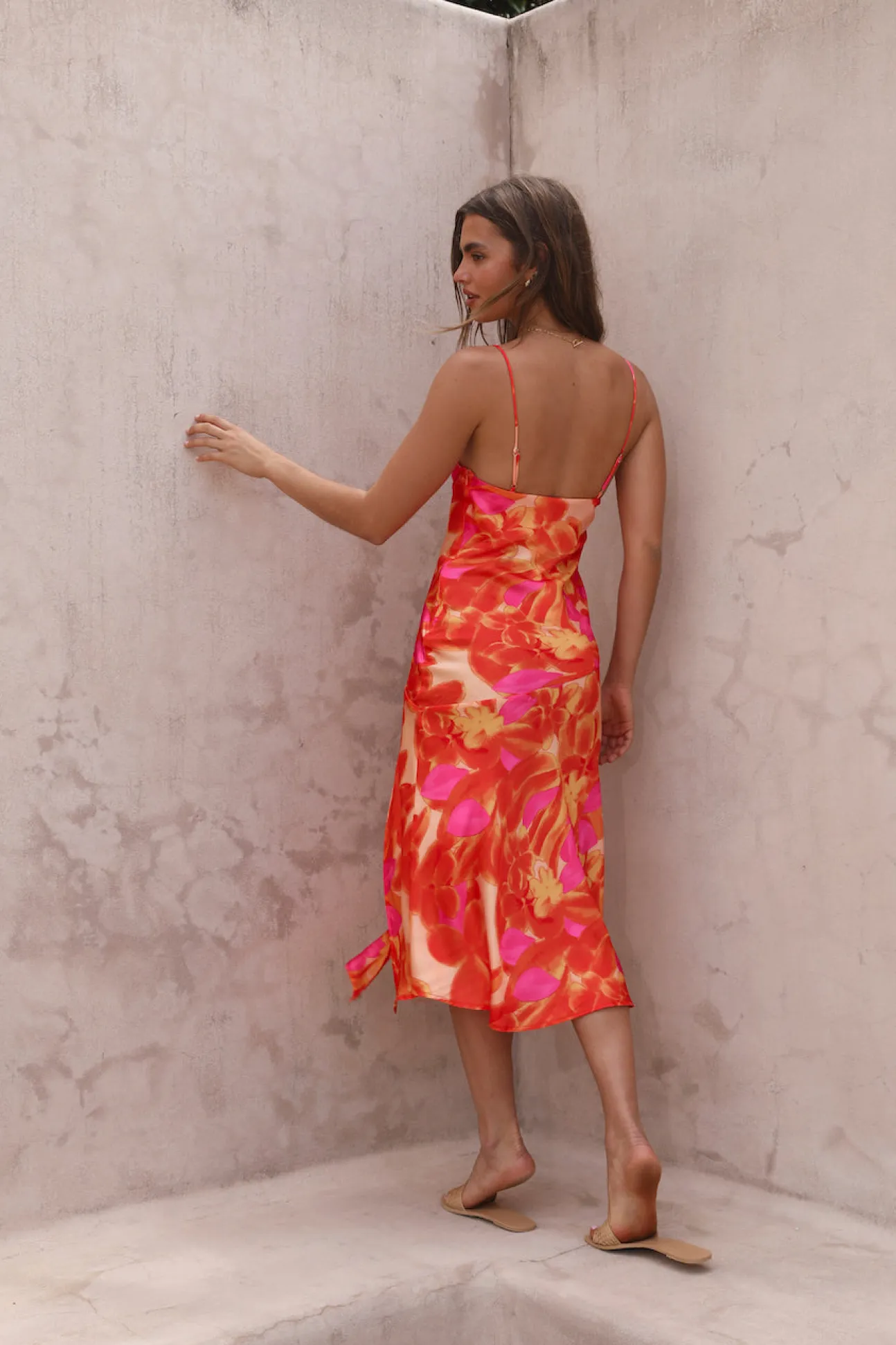 Before Dawn Midi Dress Orange