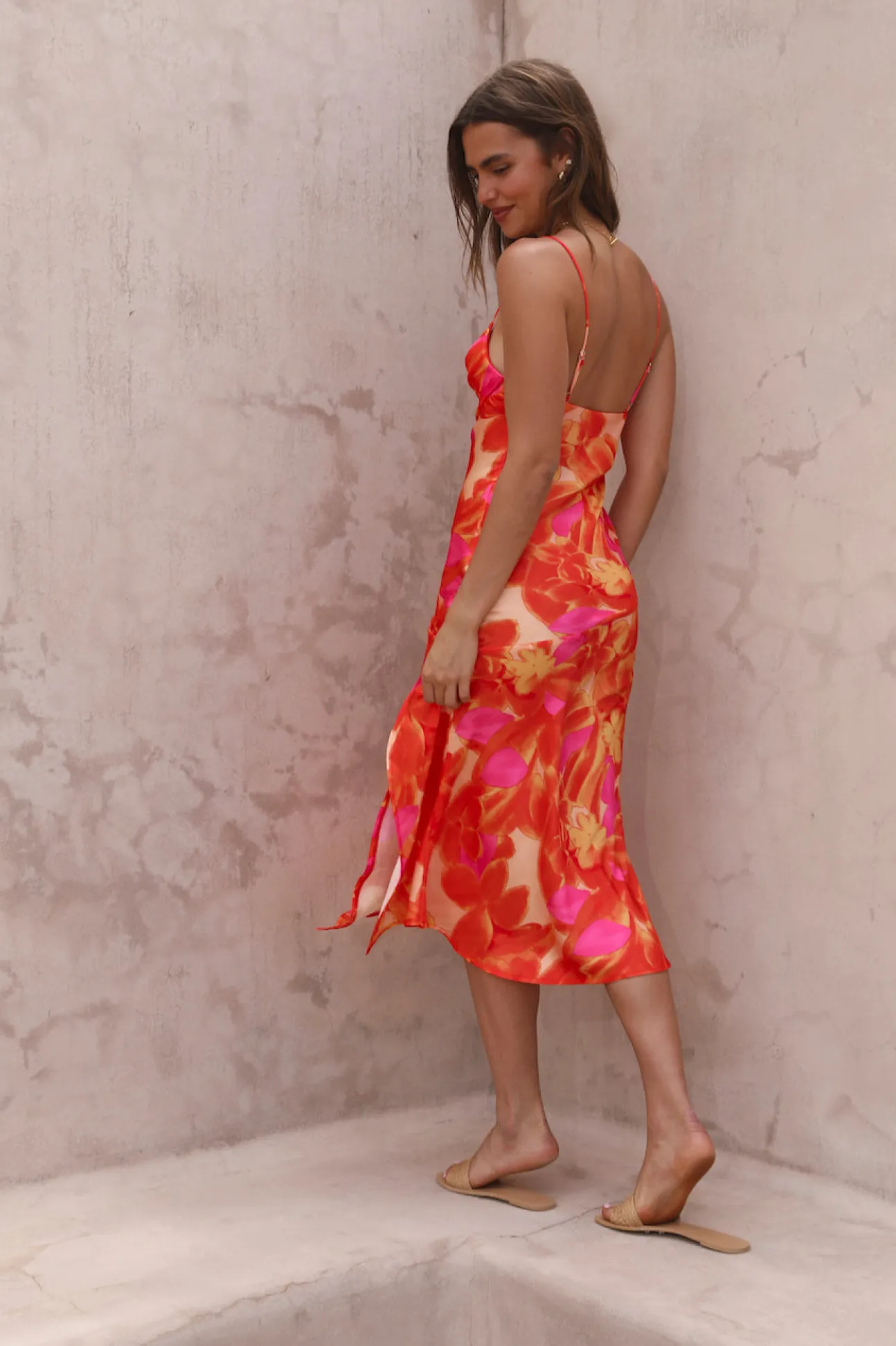 Before Dawn Midi Dress Orange