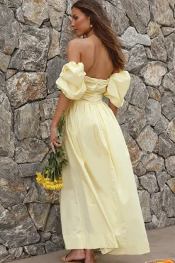 Bella Maxi Off-Shoulder Dress Yellow