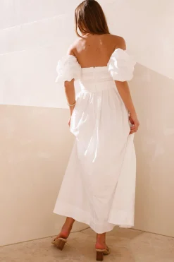 Bella Off-Shoulder Maxi Dress White