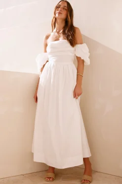 Bella Off-Shoulder Maxi Dress White