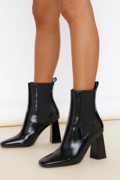 BILLINI Karina Boot Black Crinkle Patent