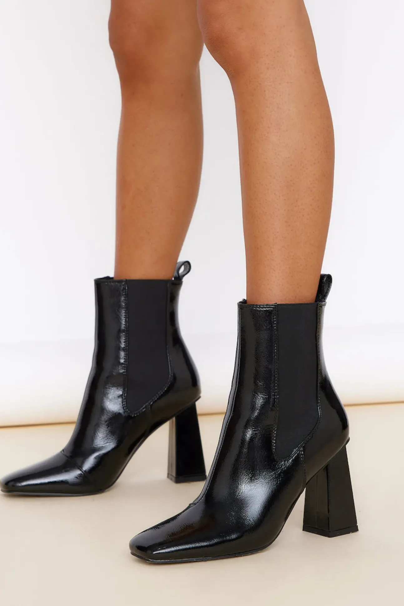 BILLINI Karina Boot Black Crinkle Patent