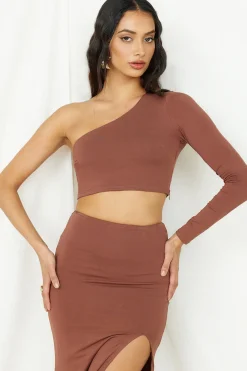 Birds Are Singing Crop Top Brown