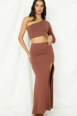 Birds Are Singing Crop Top Brown