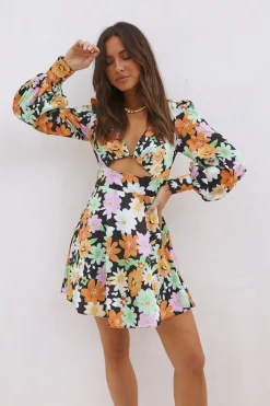 Black Velvet Dress Floral