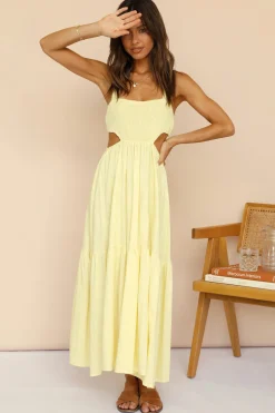 Blink Twice Maxi Dress Yellow