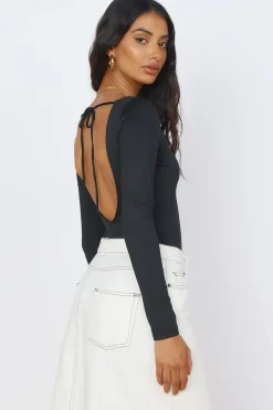 Blooming Beauty Bodysuit Black