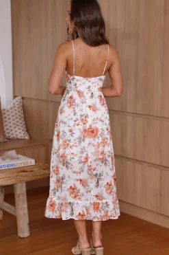 Blooming Path Maxi Dress Orange
