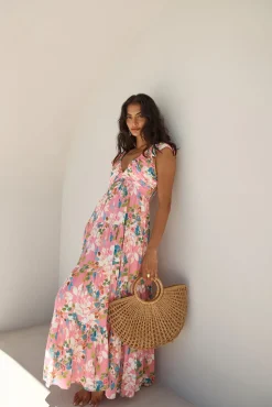 Blossoming Love Maxi Dress Pink