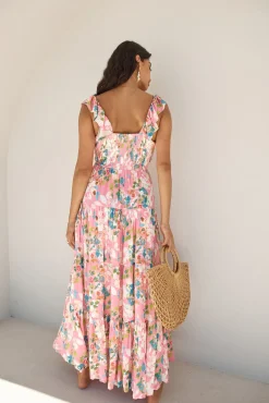 Blossoming Love Maxi Dress Pink