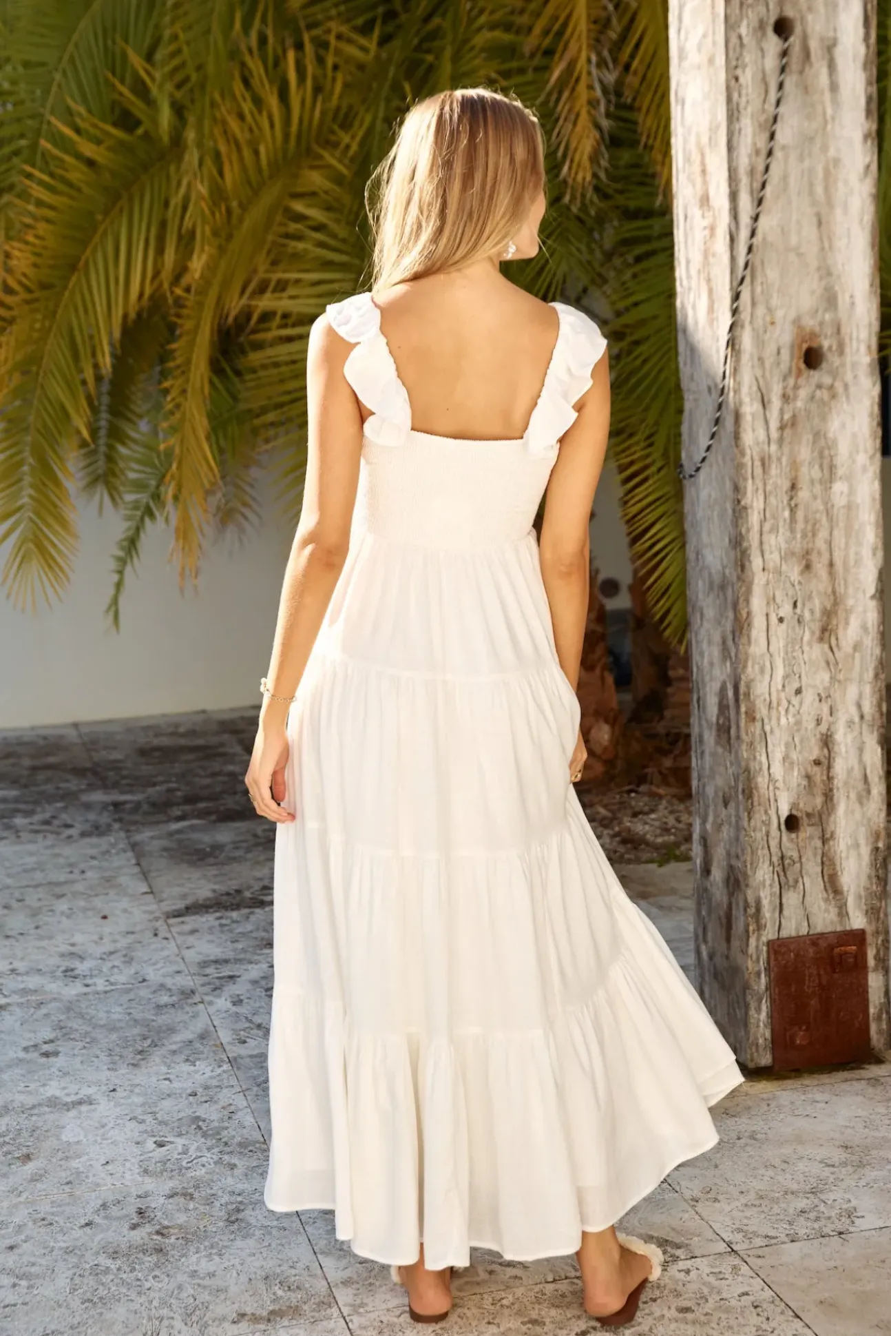 Blossoming Love Maxi Dress White