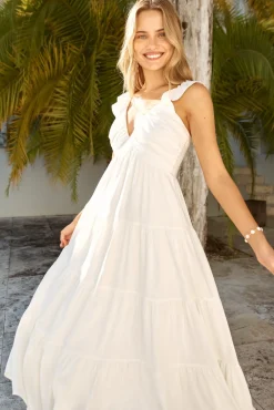 Blossoming Love Maxi Dress White