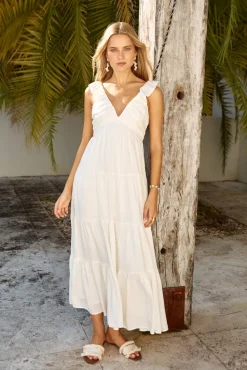 Blossoming Love Maxi Dress White