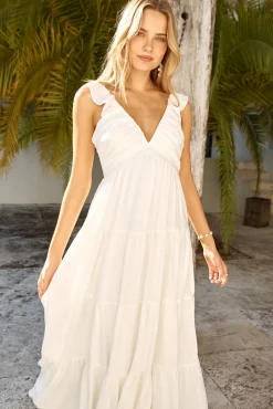 Blossoming Love Maxi Dress White
