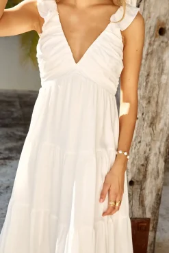 Blossoming Love Maxi Dress White